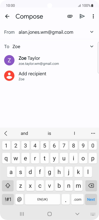 Press the required contact. Press the required contact.