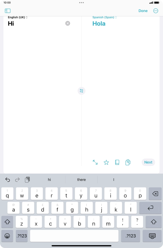 Press the enter icon.