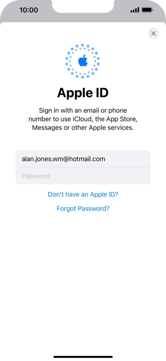 Press Password and key in the password for your Apple ID.