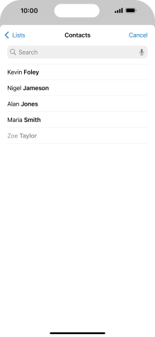 Press the required contact. Press the required contact.