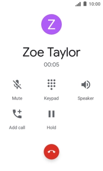 Press the end call icon.