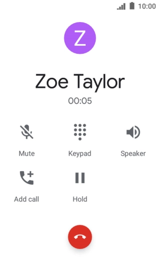 Press the end call icon.