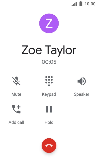 Press the end call icon.