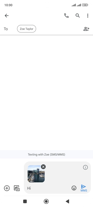 Press the send icon when you've finished your picture message.