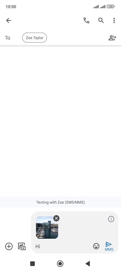 Press the send icon when you've finished your picture message.