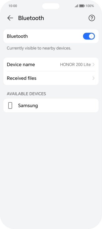 Press the required Bluetooth device and follow the instructions on the screen to pair the device with your phone. Press the required Bluetooth device and follow the instructions on the screen to pair the device with your phone.