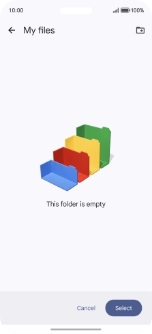To create a new folder, press the new folder icon and follow the instructions on the screen to create a new folder.