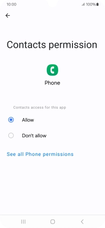 Press the required setting.