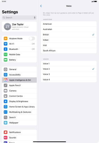 Press the required accent.