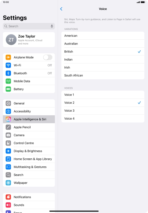 Press the required accent.