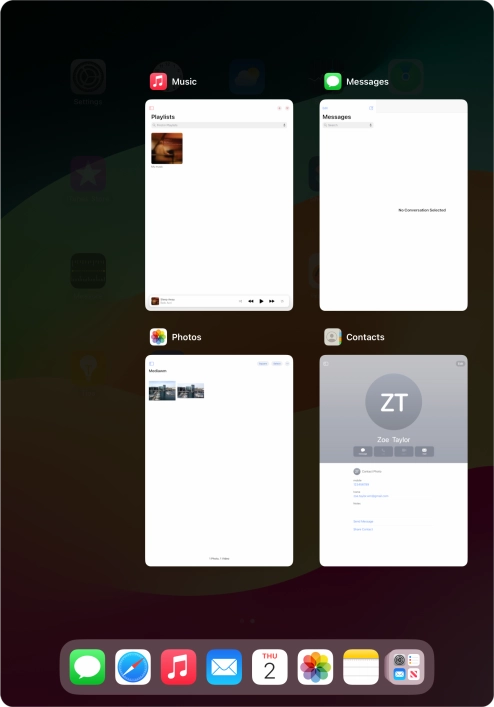 Slide upwards on the required application to end it.