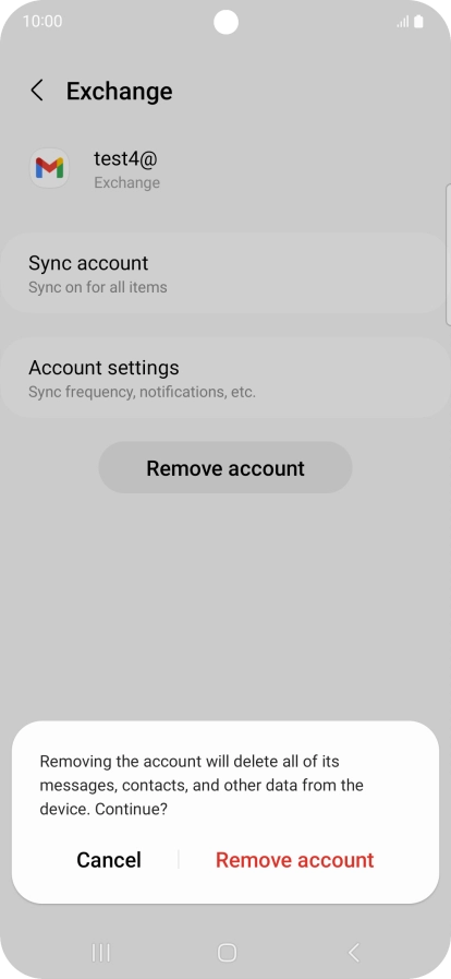 Press Remove account.