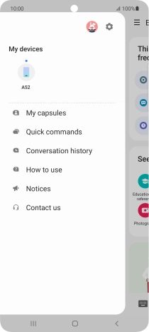 Press the settings icon.