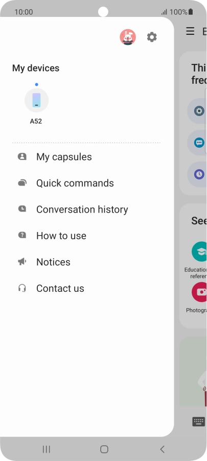 Press the settings icon.