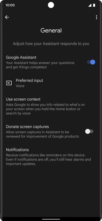 Press the indicator next to 