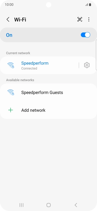 Press the settings icon next to the Wi-Fi network you're connected to.
