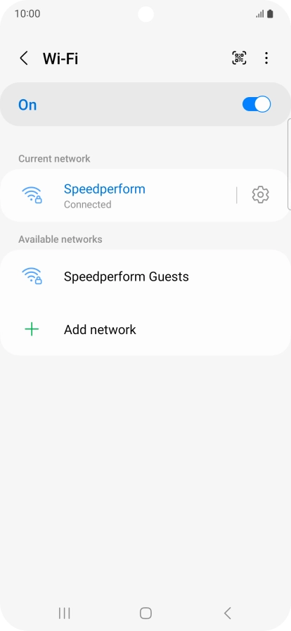 Press the settings icon next to the Wi-Fi network you're connected to.