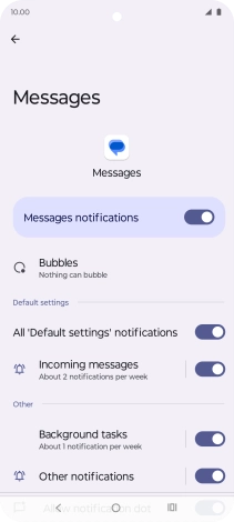 Press Incoming messages.