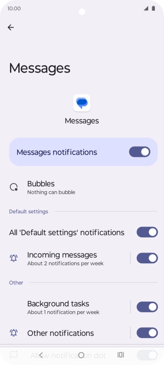 Press Incoming messages.