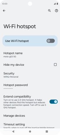 Press Hotspot name.