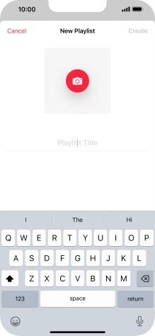 Press the text input field and key in a name for the playlist.