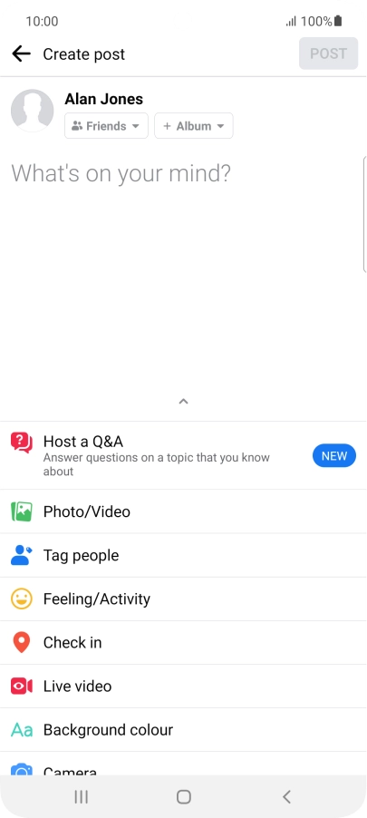 Press the text input field and key in the required text.
