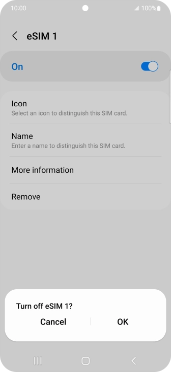 If you turn off use of the price plan, press OK.