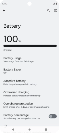 Press Optimised charging.