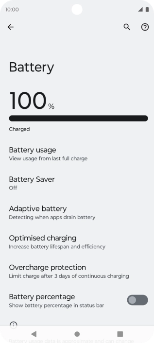 Press Optimised charging.