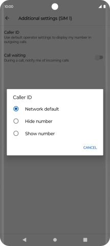 Press Show number to turn on caller identification.