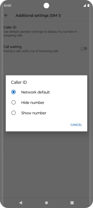 Press Show number to turn on caller identification.