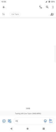 Press the send icon when you've finished your text message.