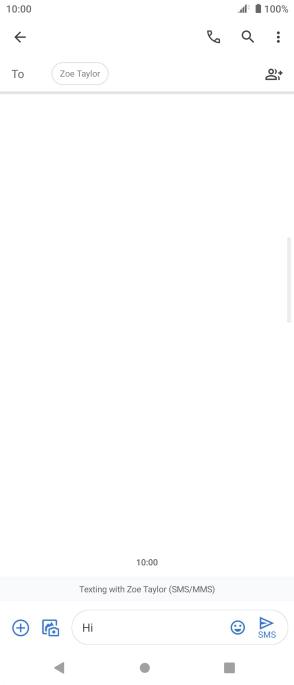 Press the send icon when you've finished your text message.