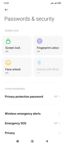 Press Fingerprint unlock. Press Fingerprint unlock.