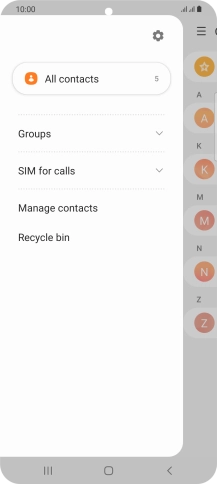 Press Manage contacts. Press Manage contacts.