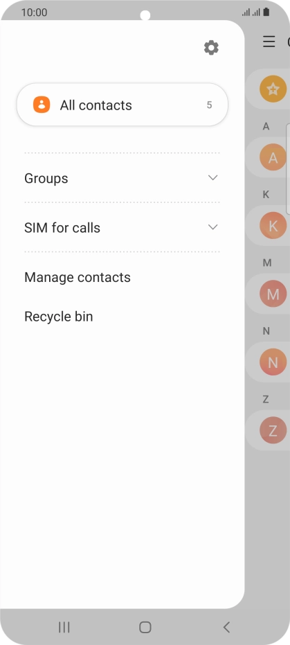 Press Manage contacts. Press Manage contacts.