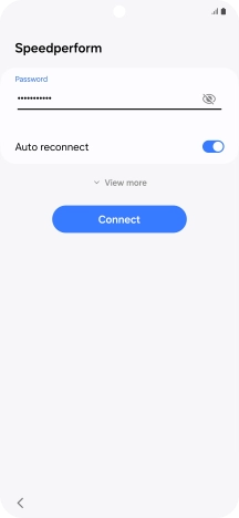 Key in the password for the Wi-Fi network and press Connect.