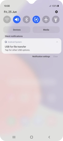 Press Tap for other USB options..