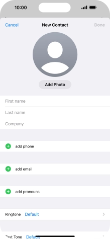 Press First name and key in the first name.