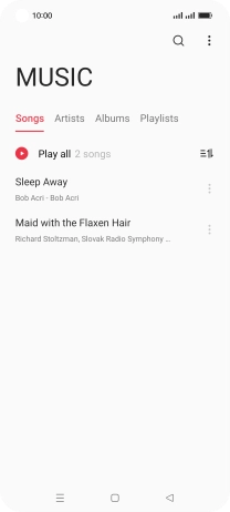 Press the required category and go to the required audio file.