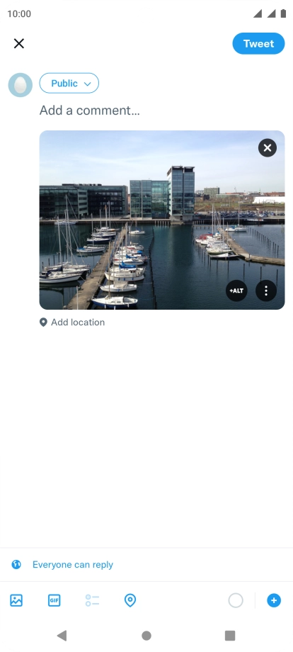Press the text input field.