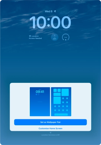 To use the same colour theme on the home screen, press Set as Wallpaper Pair. To use the same colour theme on the home screen, press Set as Wallpaper Pair.