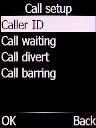 Select Caller ID and press the Left selection key.