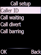 Select Caller ID and press the Left selection key.