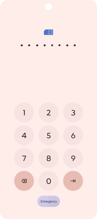 Key in the PUK and press arrow right.