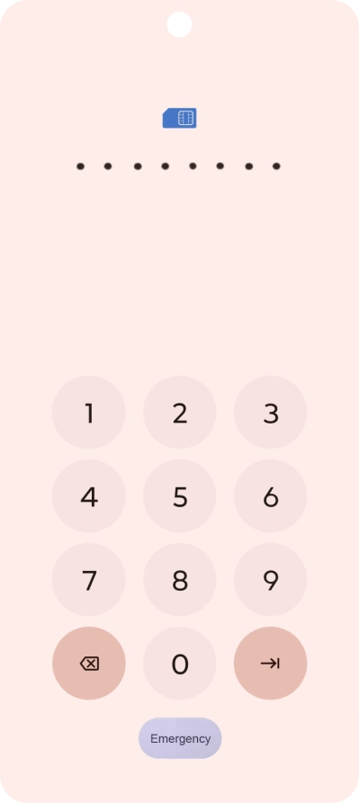 Key in the PUK and press arrow right.