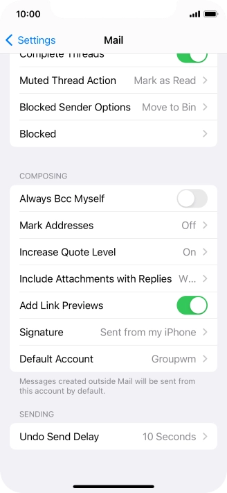 Press Default Account. Press Default Account.