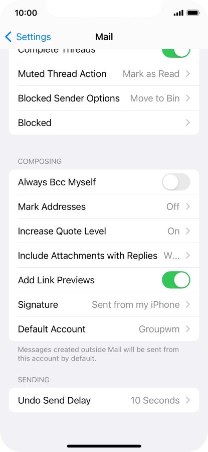 Press Default Account. Press Default Account.