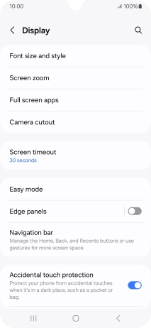 Press Screen timeout.