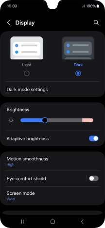 Press Dark mode settings. Press Dark mode settings.